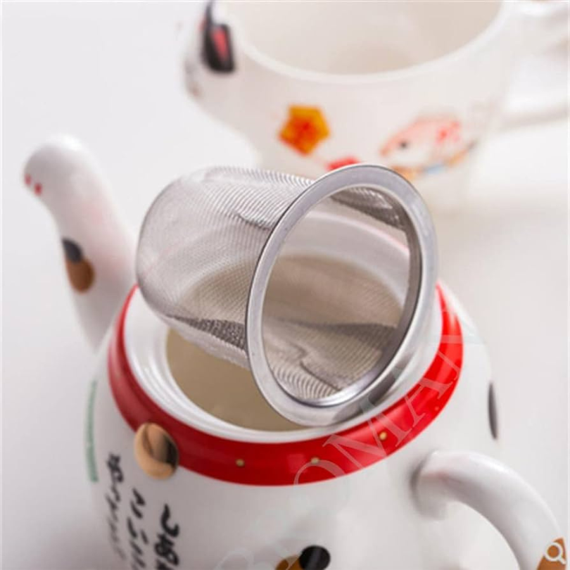 Tetera Gato Maneki-neko + 2 Tazas