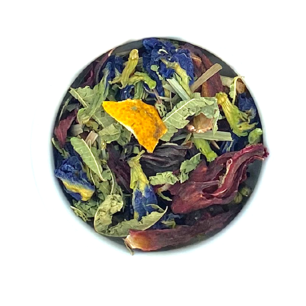 Luna Creciente (Guisante Mariposa, Hibisco, lemongrass, cedrón y Limón)