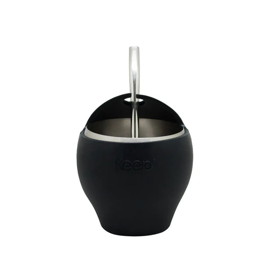 Matera Acero Calabaza Negra + Bombilla