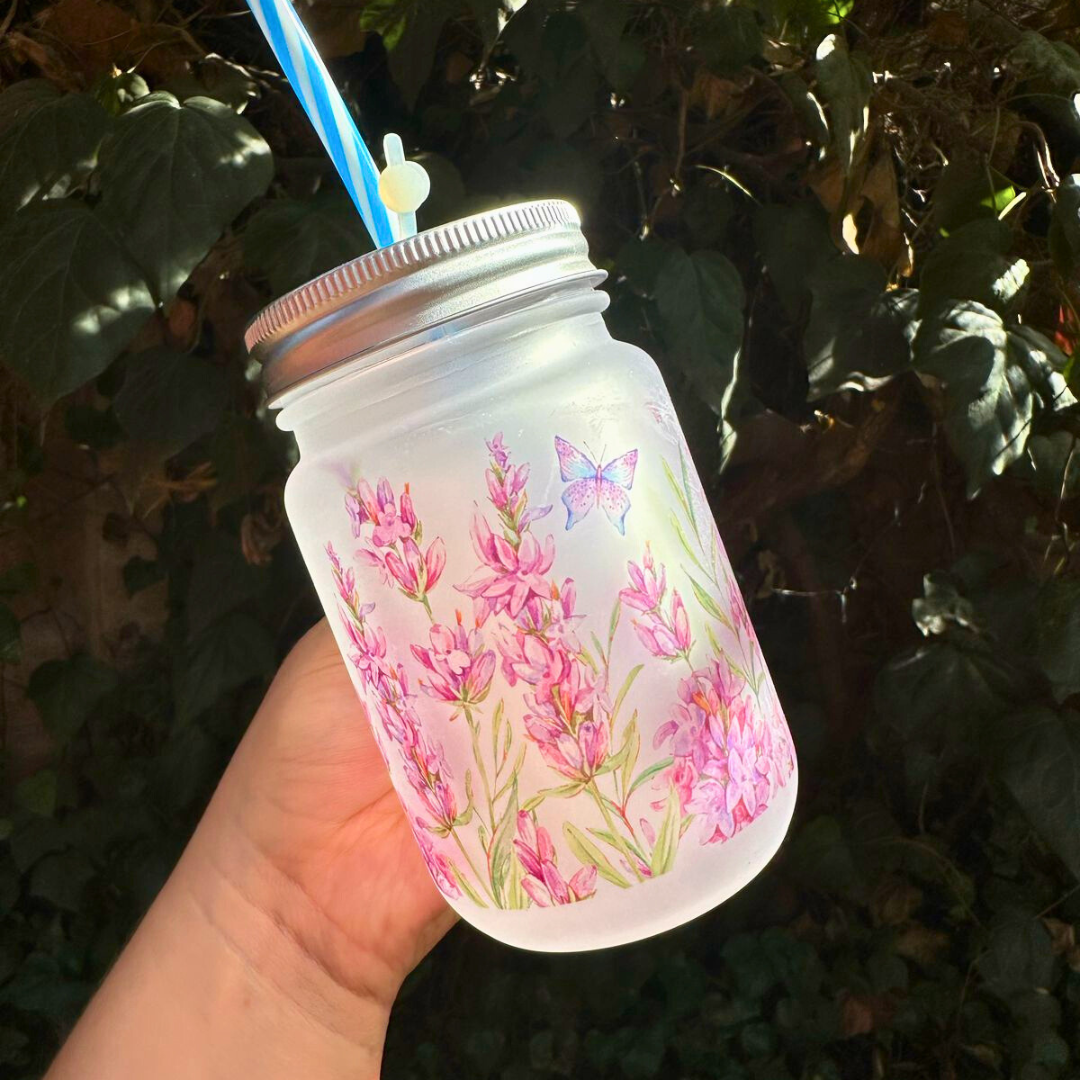 Vaso con Bombilla – Lavanda 💜